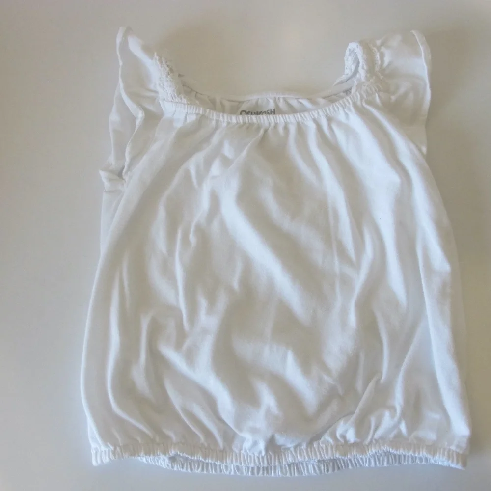 Osh Kosh B'Gosh Girl's Sleeveless White Shirt Size 6/6x EUC